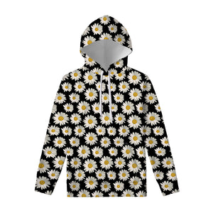 Daisy Flower Pattern Print Pullover Hoodie