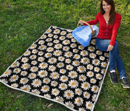 Daisy Flower Pattern Print Quilt