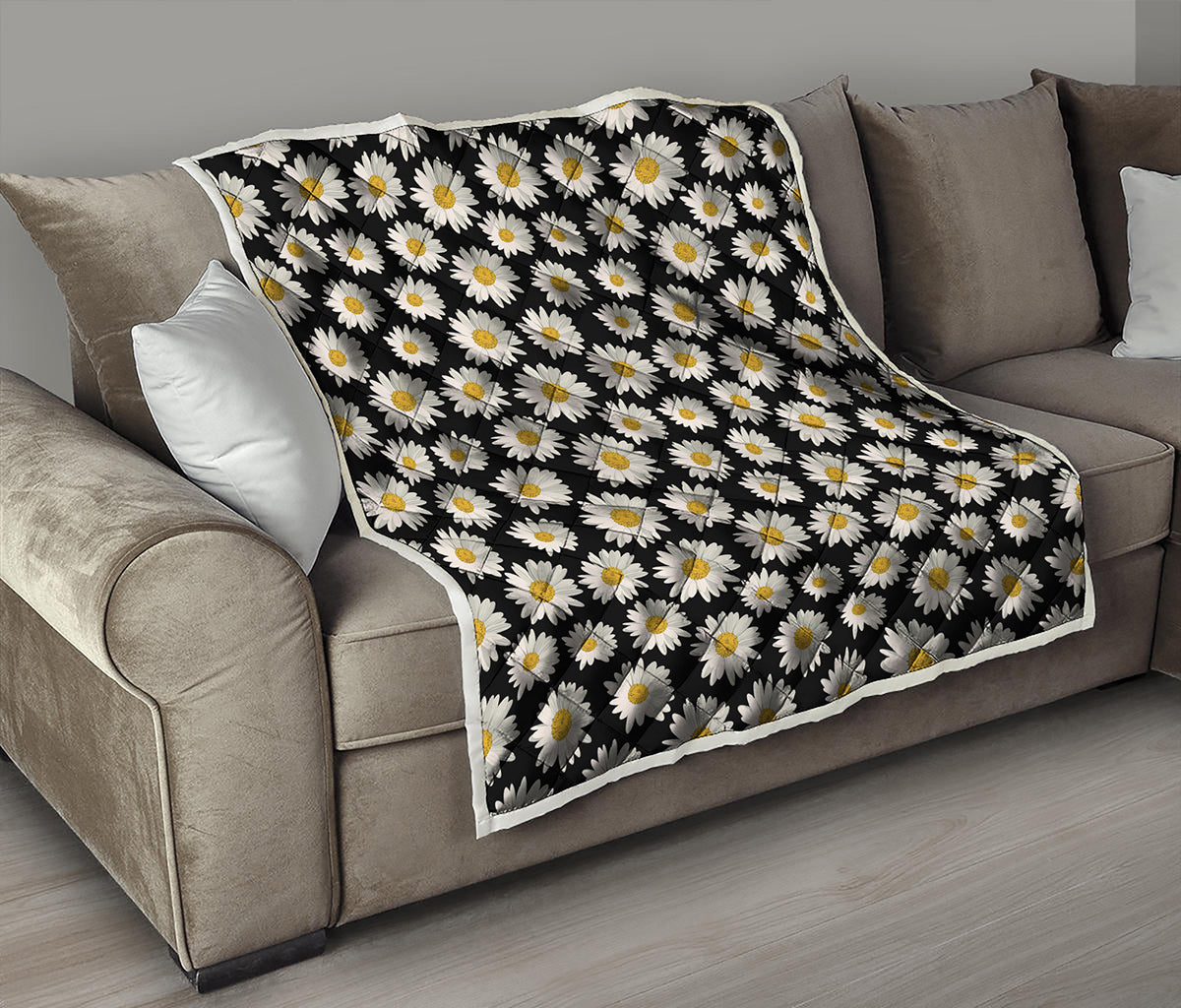 Daisy Flower Pattern Print Quilt