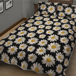 Daisy Flower Pattern Print Quilt Bed Set