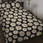 Daisy Flower Pattern Print Quilt Bed Set