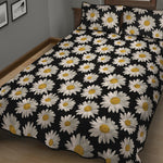 Daisy Flower Pattern Print Quilt Bed Set