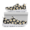 Daisy Flower Pattern Print White Running Shoes