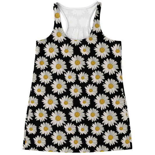 Daisy Flower Pattern Print Women's Racerback Tank Top