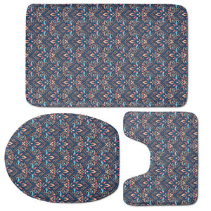 Damask Boho Pattern Print 3 Piece Bath Mat Set