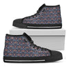 Damask Boho Pattern Print Black High Top Shoes