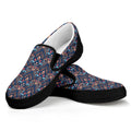 Damask Boho Pattern Print Black Slip On Sneakers