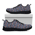 Damask Boho Pattern Print Black Running Shoes