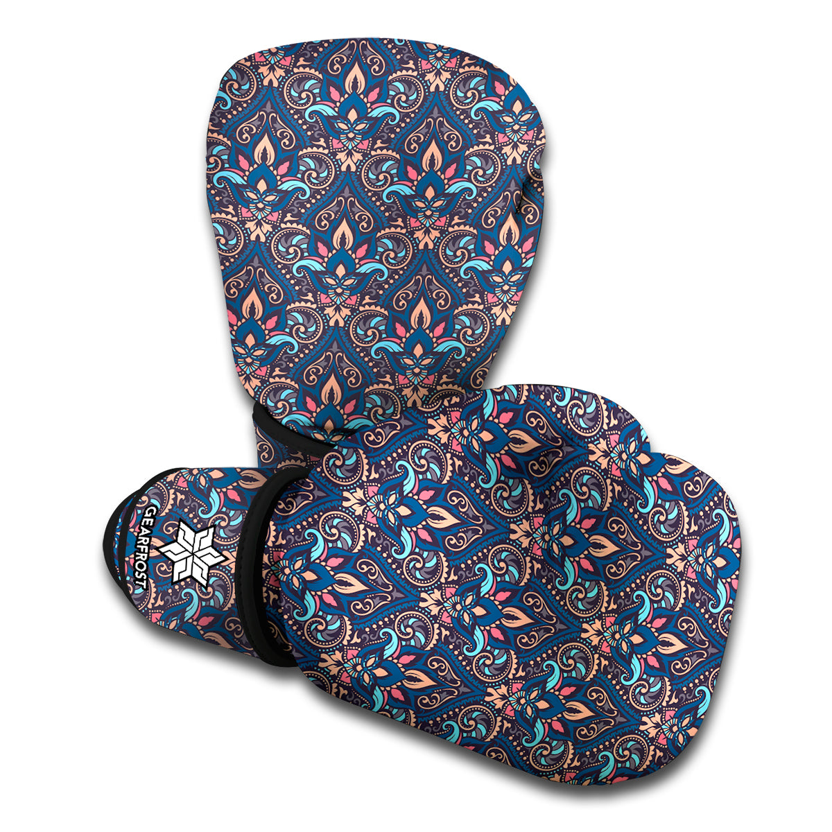 Damask Boho Pattern Print Boxing Gloves