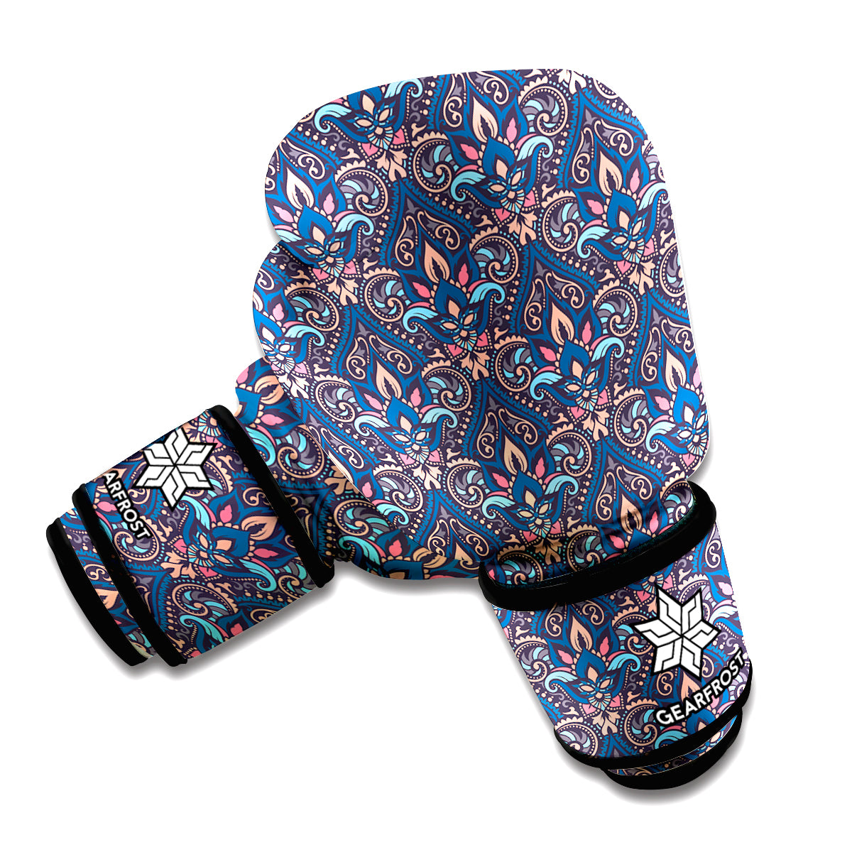 Damask Boho Pattern Print Boxing Gloves