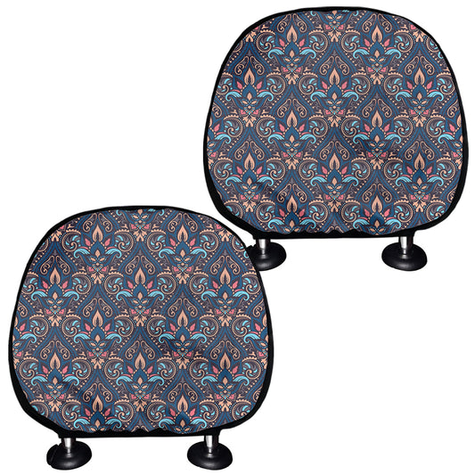 Damask Boho Pattern Print Car Headrest Covers