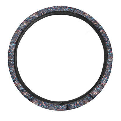 Damask Boho Pattern Print Car Steering Wheel Cover
