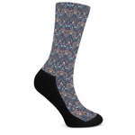 Damask Boho Pattern Print Crew Socks