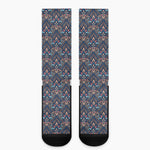 Damask Boho Pattern Print Crew Socks