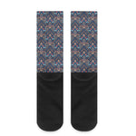 Damask Boho Pattern Print Crew Socks