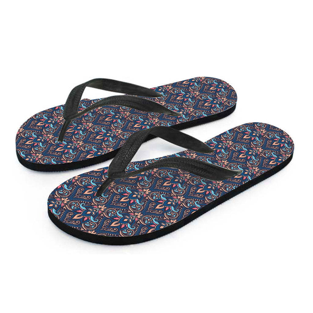 Damask Boho Pattern Print Flip Flops