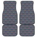 Damask Boho Pattern Print Front and Back Car Floor Mats