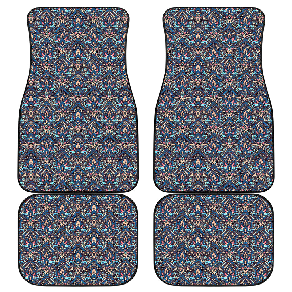 Damask Boho Pattern Print Front and Back Car Floor Mats