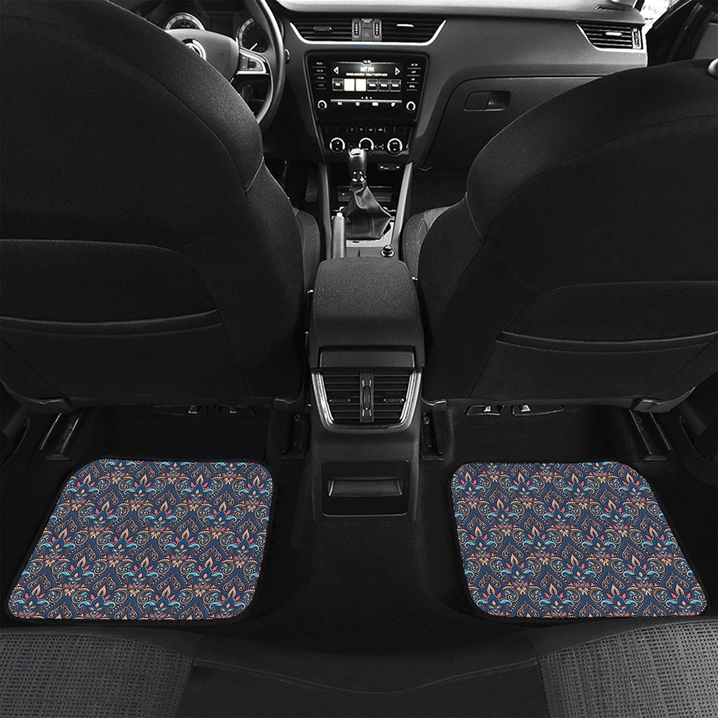 Damask Boho Pattern Print Front and Back Car Floor Mats