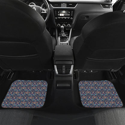 Damask Boho Pattern Print Front and Back Car Floor Mats