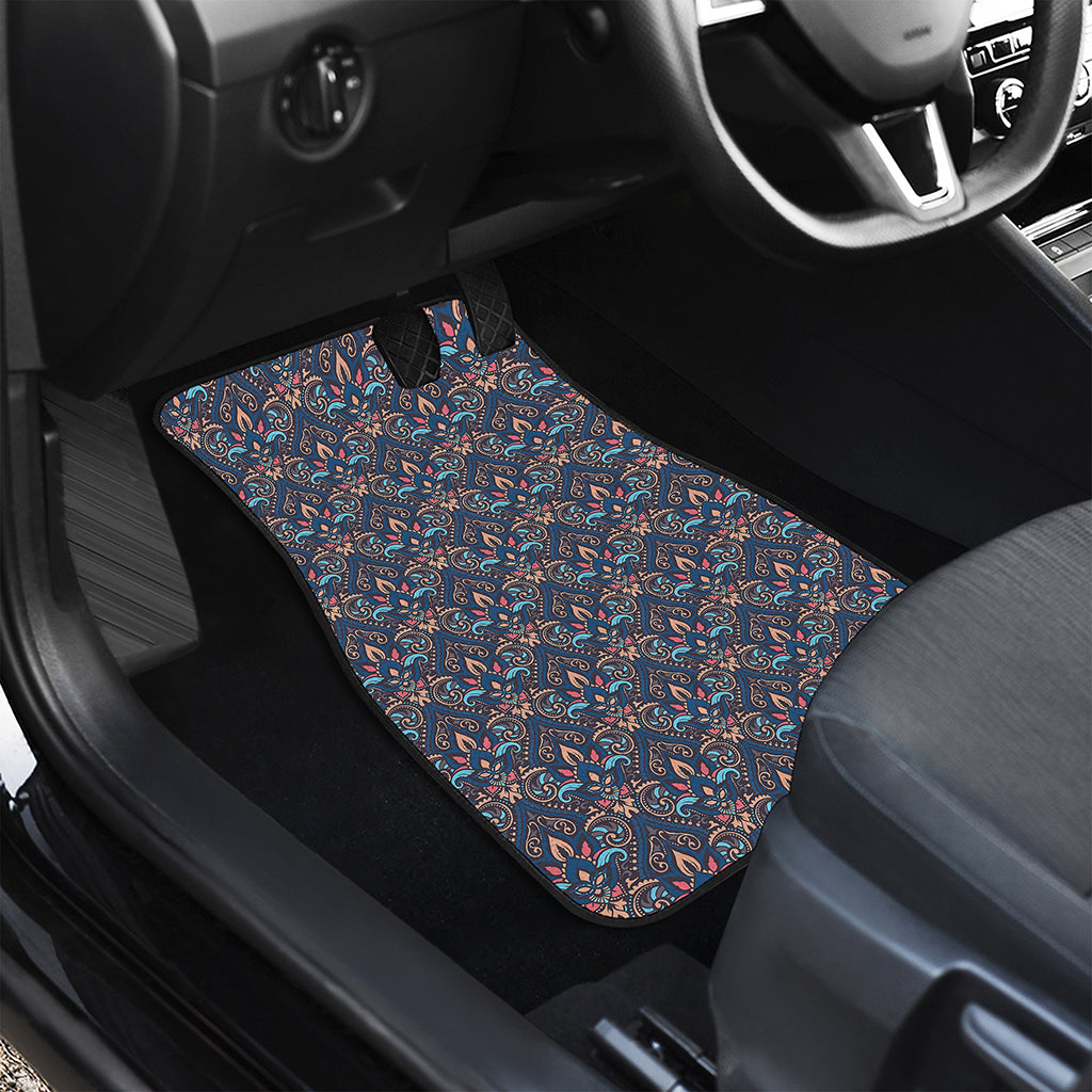 Damask Boho Pattern Print Front and Back Car Floor Mats
