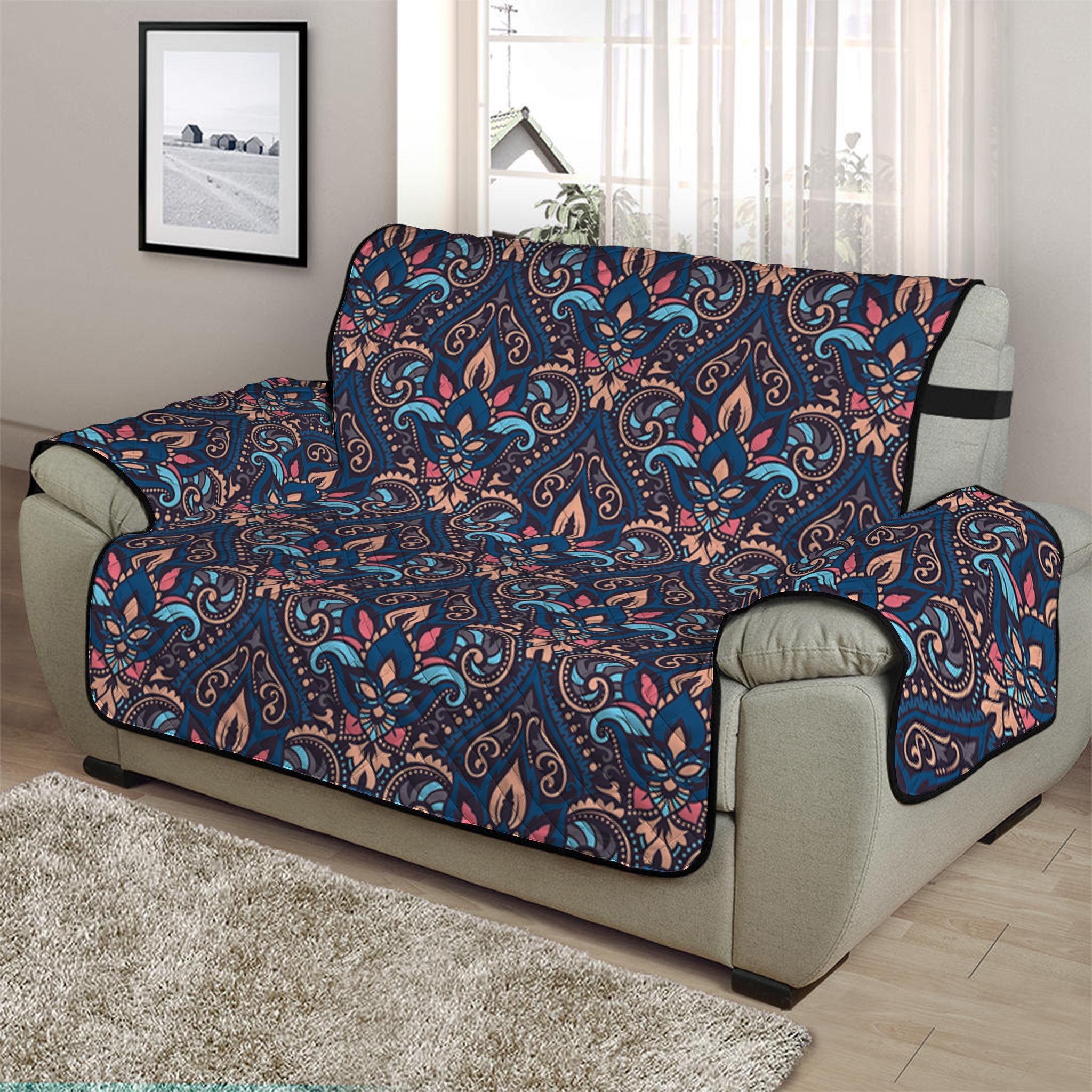 Damask Boho Pattern Print Half Sofa Protector