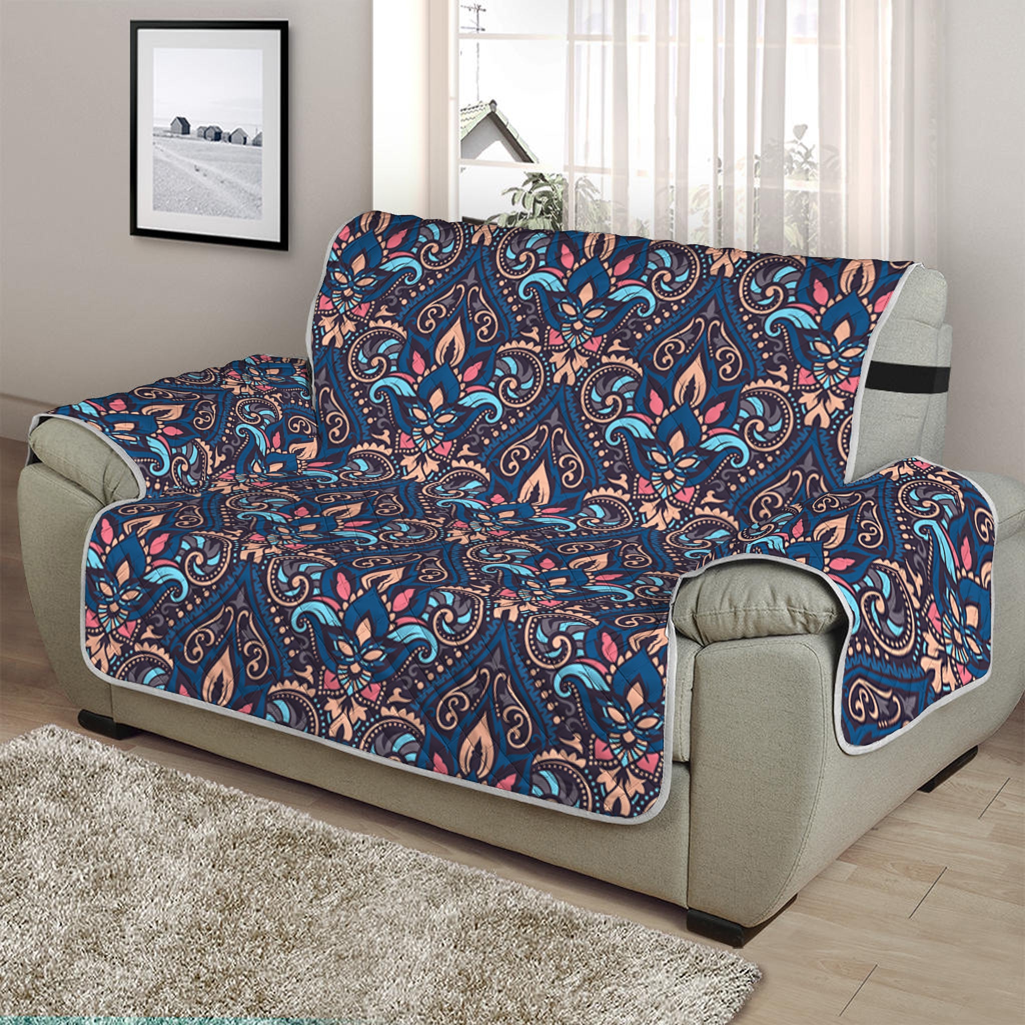 Damask Boho Pattern Print Half Sofa Protector