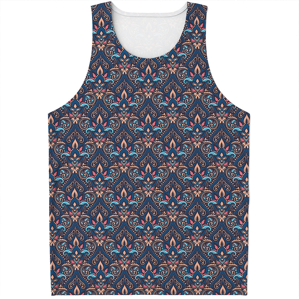 Damask Boho Pattern Print Men's Tank Top