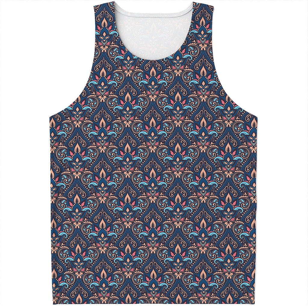 Damask Boho Pattern Print Men's Tank Top