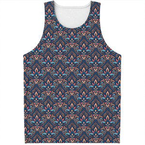 Damask Boho Pattern Print Men's Tank Top