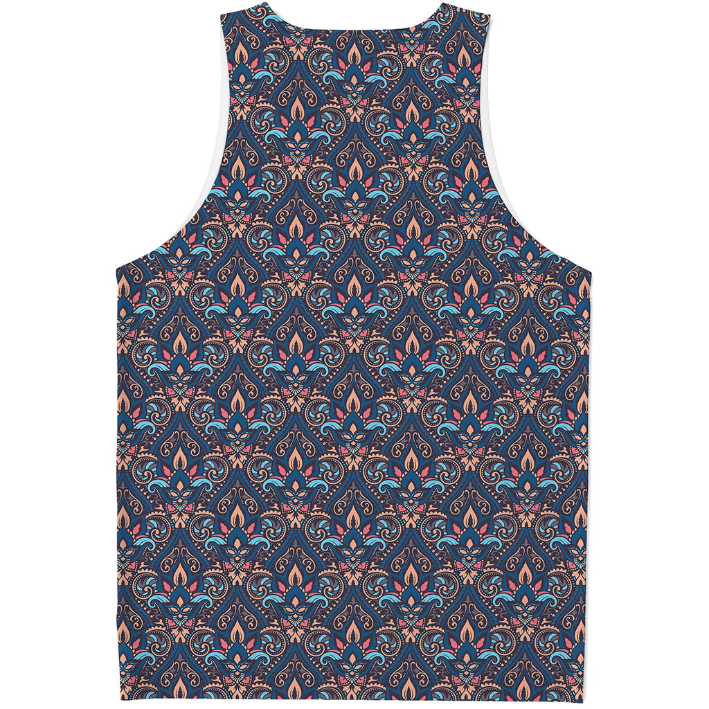 Damask Boho Pattern Print Men's Tank Top