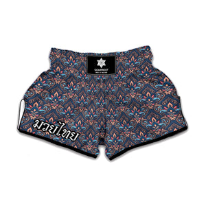 Damask Boho Pattern Print Muay Thai Boxing Shorts