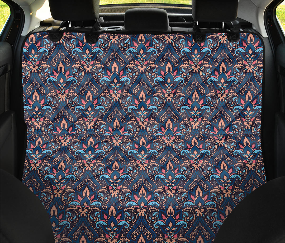 Damask Boho Pattern Print Pet Car Back Seat Cover