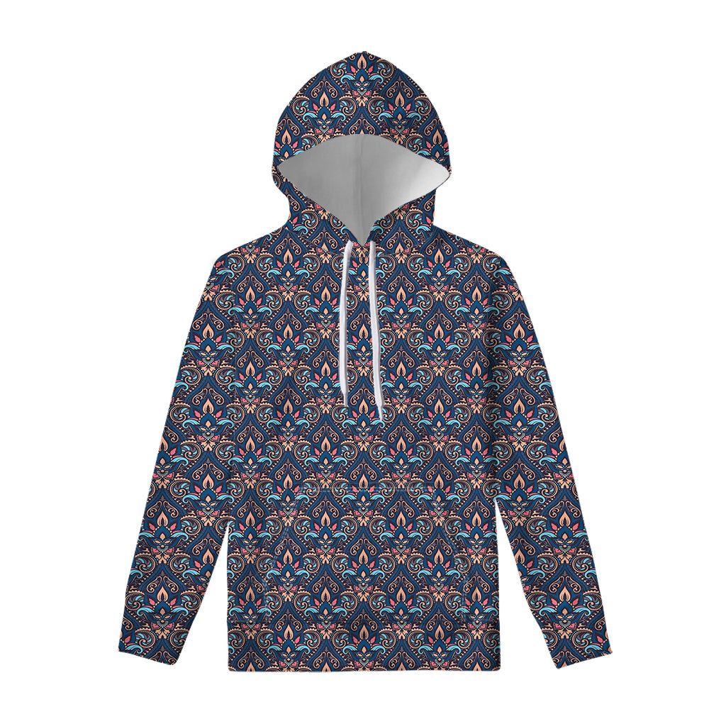 Damask Boho Pattern Print Pullover Hoodie