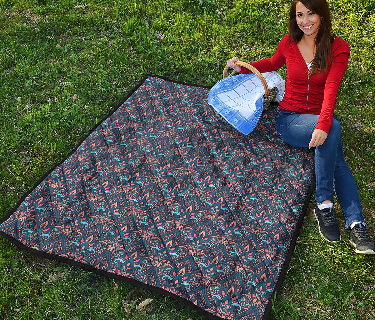 Damask Boho Pattern Print Quilt
