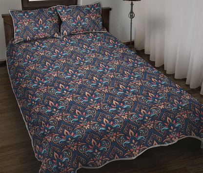 Damask Boho Pattern Print Quilt Bed Set