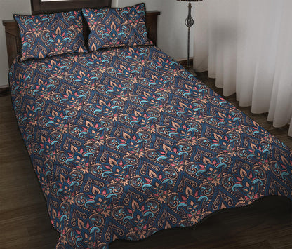 Damask Boho Pattern Print Quilt Bed Set