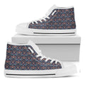 Damask Boho Pattern Print White High Top Sneakers