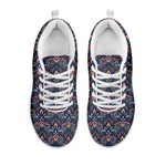 Damask Boho Pattern Print White Sneakers