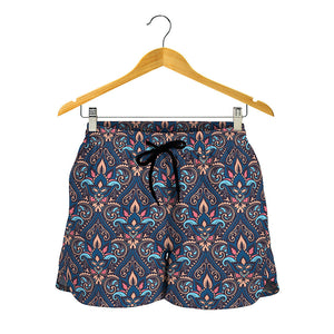 Damask Boho Pattern Print Women's Shorts