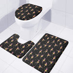 Dancing Ballet Pattern Print 3 Piece Bath Mat Set