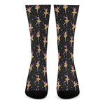 Dancing Ballet Pattern Print Crew Socks