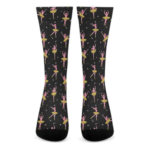 Dancing Ballet Pattern Print Crew Socks