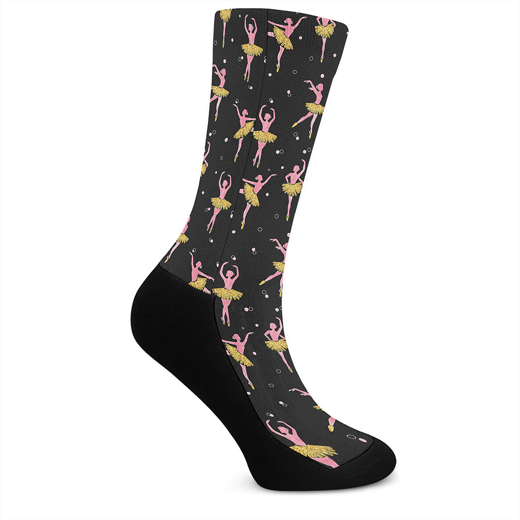 Dancing Ballet Pattern Print Crew Socks