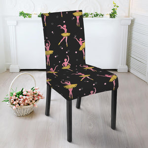 Dancing Ballet Pattern Print Dining Chair Slipcover