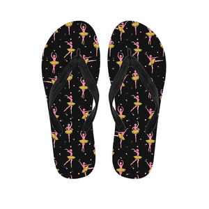 Dancing Ballet Pattern Print Flip Flops