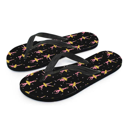 Dancing Ballet Pattern Print Flip Flops