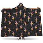 Dancing Ballet Pattern Print Hooded Blanket