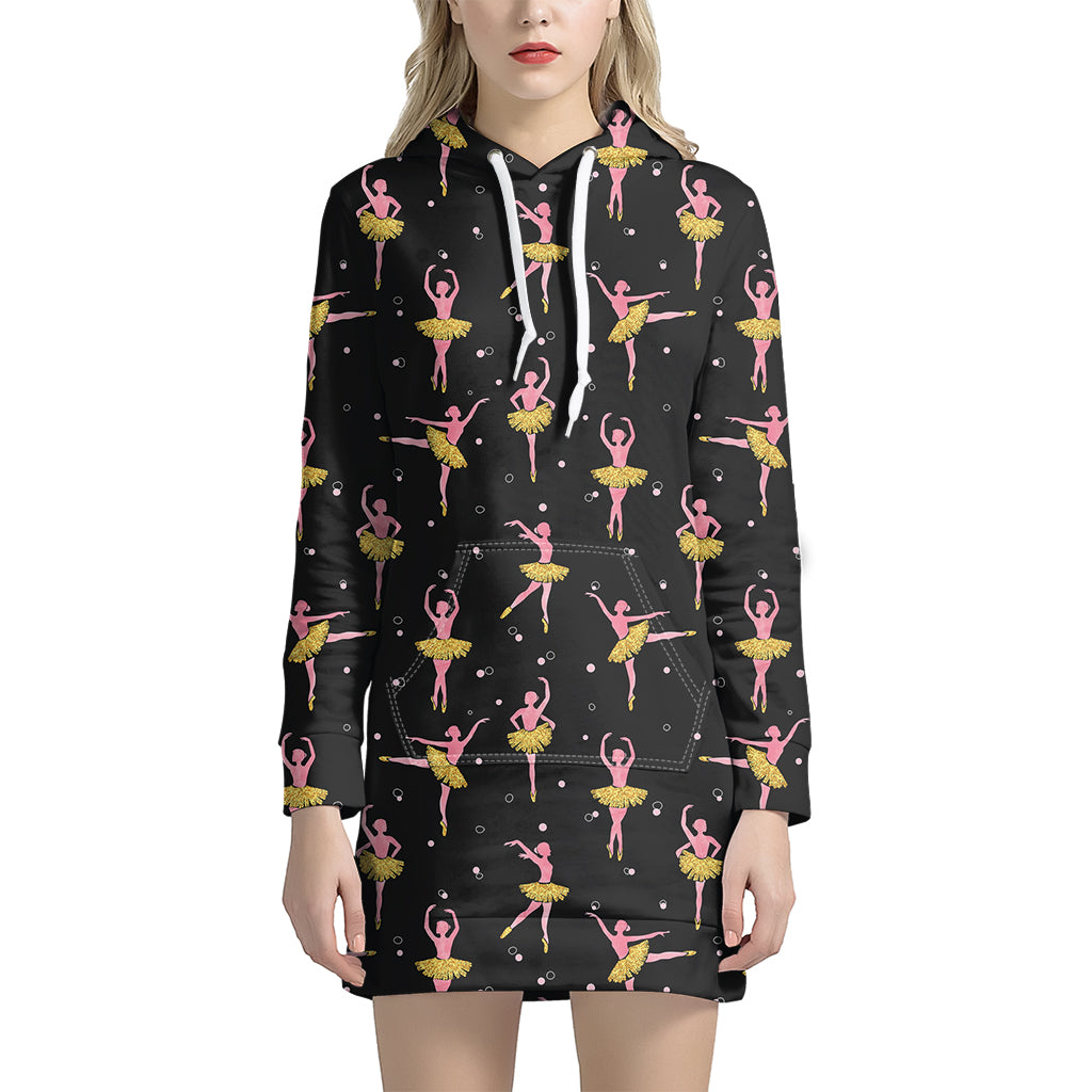 Dancing Ballet Pattern Print Hoodie Dress