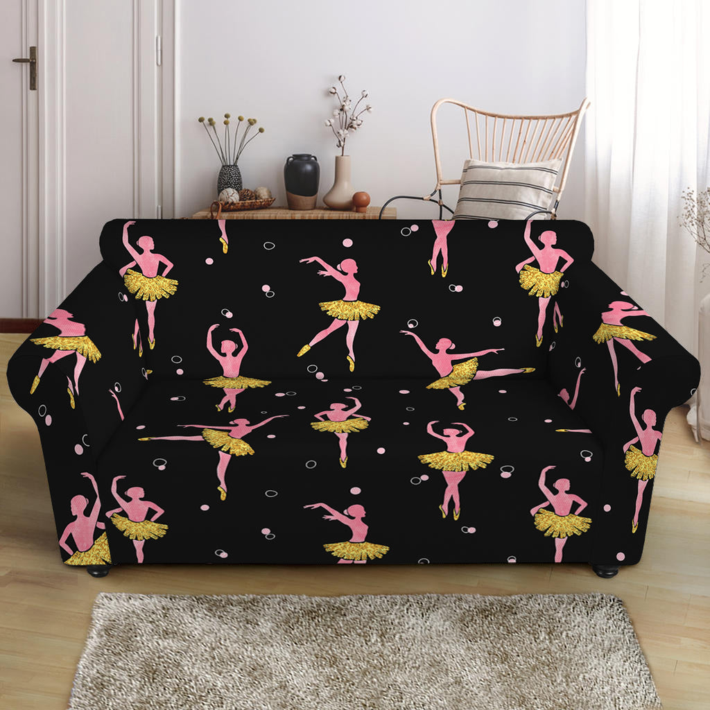 Dancing Ballet Pattern Print Loveseat Slipcover